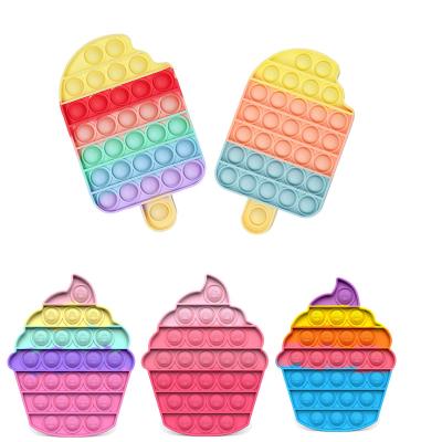 China Fun Toys Hecion Silicone Stress Autism Toy Ice Cream Push Bubble Anti Squeeze Stir Sensory Toys Stir Toy Set for sale