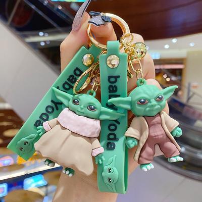 China With Cute Character Wholesale Price Hecion Keychain The New Key Ring Popular Toy Little Yoda Baby Soft PVC Model With Key Chain for sale