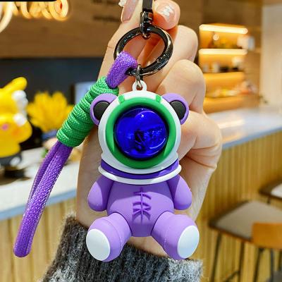 China Decompression Key Chain Ring Schoolbag Accessories Key Chain/New Trendy Eco-Friendly HECION Decompression Cartoon Astronaut Colorful Bear Keychain Car for sale