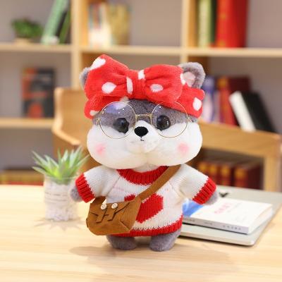 China Funny Educational Toy HECION Low MOQ Customized Feature Custom Logo Cotton Plush Dolls Stuffed Lala Duck Animal Custom Soft Toys Time Piece Color for sale