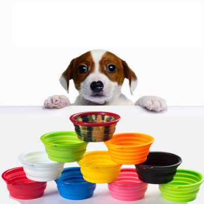 China HECION Factory Price Silicone Travel Bowls Viable Outdoor Collapsible Pet Feeding Water Bowl Dog Feeding Bowl for sale