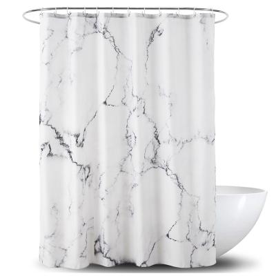 China Factory Cheap Viable Custom HECION Bathroom Waterproof Printing Marble Shower Curtain For Hotel And Home Bathroom Accessory for sale