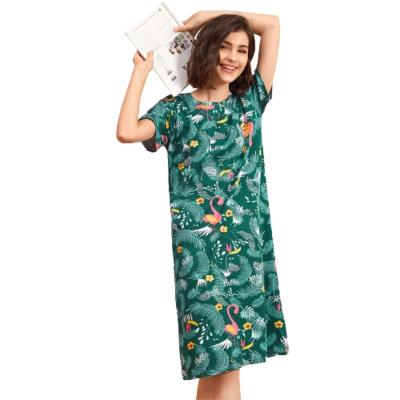 China 2022 Summer Women's Pajamas QUICK DRY Nightgown Loose Sleepwear Borders Cute Casual Home Wear For Summer for sale