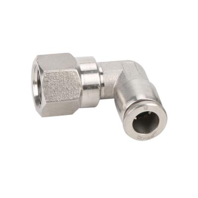 China Automatic Control Stainless Steel Wire Right Angle Internal Quick Connector Pneumatic Fittings for sale