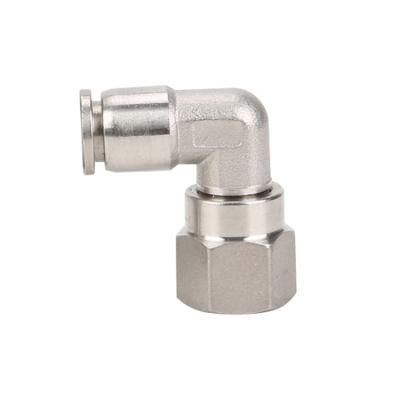 China Automatic Control Stainless Steel Wire Right Angle Internal Quick Connector Pneumatic Fittings for sale