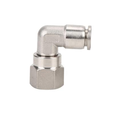 China Automatic Control Stainless Steel Wire Right Angle Internal Quick Connector Pneumatic Fittings for sale