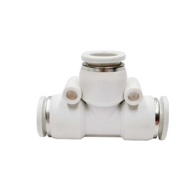 China Pneumatic Quick-Connect PE Cylinder Air Pipe Joint Plastic Three Way Joint PE for sale