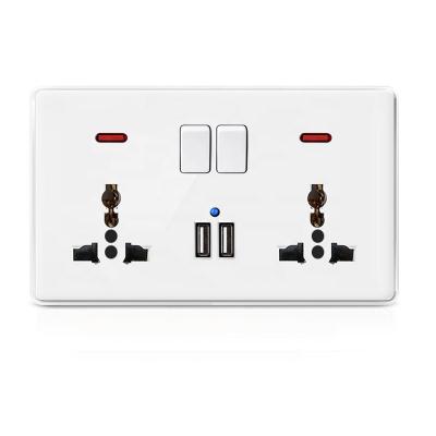 China Universal 13A 250V Multi Function Residential/Multi Function USB Wall Plate Socket with usb 2.1a for sale