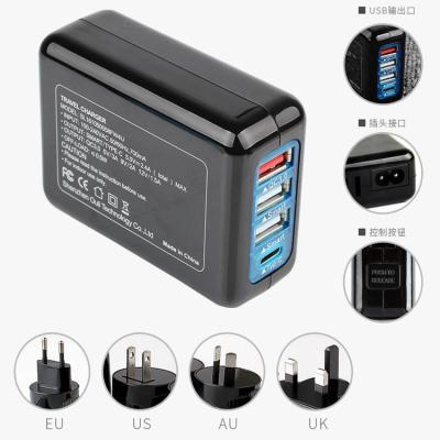 China Travel Adapter 5v 1a 2.1a Universal Commercial Global Universal USB 2 Port Interchangeable Adapter With US/EU/UK/AU 4 Plug for sale