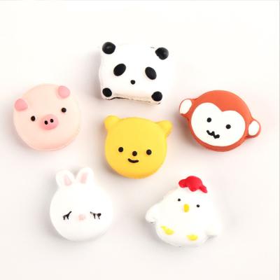 China Europe 2022 newly designed cartoon donut shape resin animal cabochon for diy decoration 25mm for sale