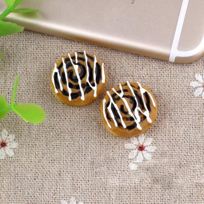 China China Series 20mm Flat Back Cinnamon Roll Bread Cabochon Resin Artificial Food for sale