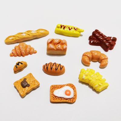 China Wholesale high quality miniature flat back simulation bread resin cabochon crafts from Europe for sale