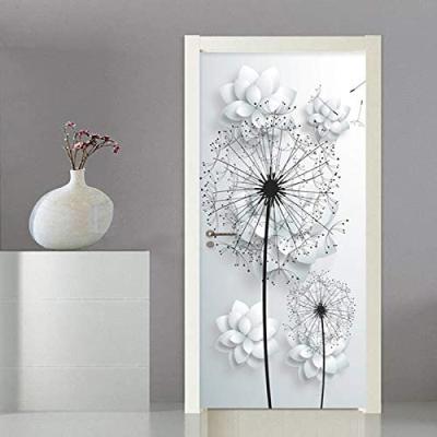 China Decorative 3D Sticker Dandelion Decorative Door Stickers/Living Room Kitchen PVC Sticker/Customizable Size for sale