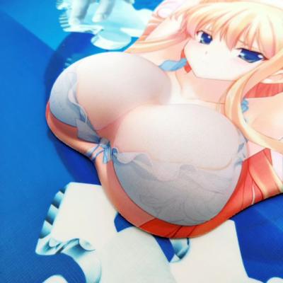 China With Wrist Rest Hot Selling Neoprene Silicone Rubber XL XXL Customized Ergonomic Hot Butt 3D Breast Rest Wrist Rest Mousepad Anime Girl Wrist Rest for sale