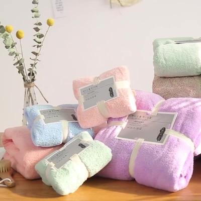 China Wholesale Microfiber Coral Fleece Bath Towel Gift Soft Absorbent Face Towel QUICK DRY Set Towel for sale