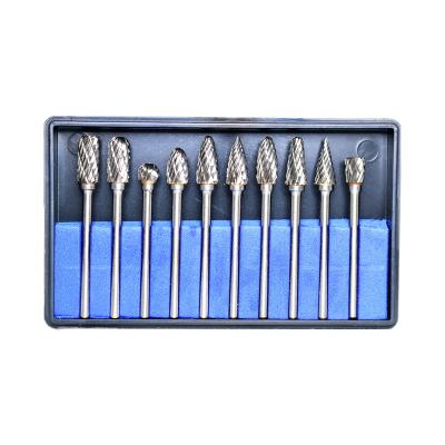 China 10pcs Durable Tungsten Steel Grinding Heads Cemented Carbide Rotary File Metal Jade Polishing Carving Roll Grinding File for sale