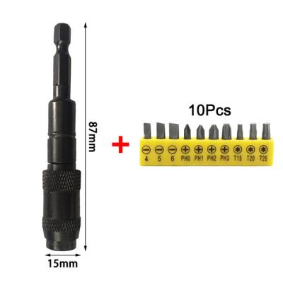 China Electric Drill Durable Multi Self-locking Driver Quick Release Quick Release Handle 6.35mm Hex Angle Transfer Rod Screwdriver Head for sale