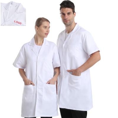 China Unisex Hospital Hospital Lab Coats Hospital Wear Doctor Coats Blue Coveralls Short Sleeves for sale