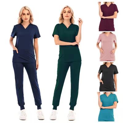 China Factory Wholesale High Quality Hospital Shorts Doctor Uniform Nurse Clothes Sheath Hospital Medical Scrub Nursing Suit Set for sale