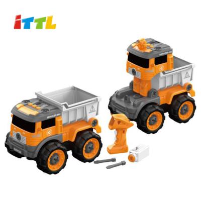 China Friction Toy DIY Assembly Toy Trucks Educational Toy Cars For Boys With Light And Sound for sale