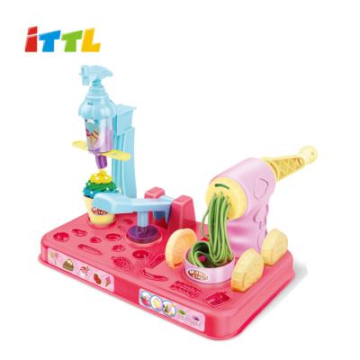 China Plastic Popular Cream Machine Kitchen Toy Noodle Machine Play Dough Tool Accessories for sale