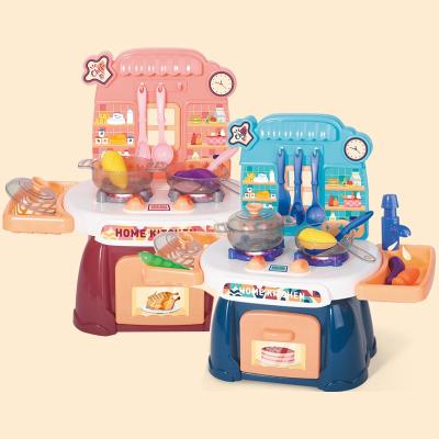 China Music and Light Electric Toy Kitchen Cooking Play Music and Light Plastic Kids Kitchen Set Toy for sale