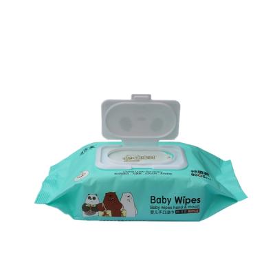 China Wholesale Disposable Cute Wet Bear Baby Wipes Plain Pattern Spunlace Nonwoven Wipes for sale