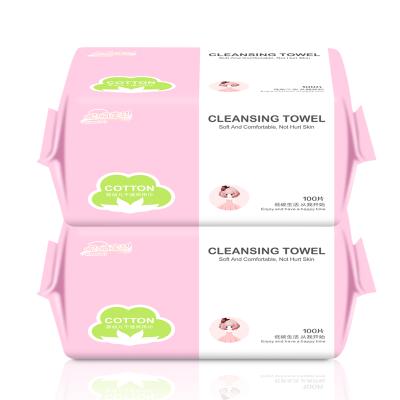 China Dry Wipes Child Safe Facial Tissue Wet Or Dry Cotton Face Makeup Removal Use Cloth for sale