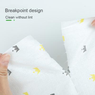 China Kitchen Strong Cleaning Cloths Absorption Water Lazy Cloth Printed Disposable Towel Tissue Towel Nonwoven Paper for sale