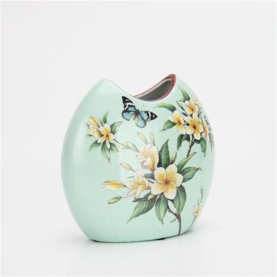 China Fancy Vase Light Green Ceramic Vase Wedding Tabletop Decorative Vase The Small Rose Tabletop Vase for sale