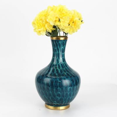 China Blue Decorative Vase Ceramic Asian Zen Vase Vase Home Decor for sale