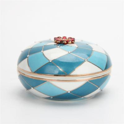 China Exquisite Luxury CERAMIC Jewelry Storage Trinket Porcelain JW001 Ceramic Box For Home Decor for sale