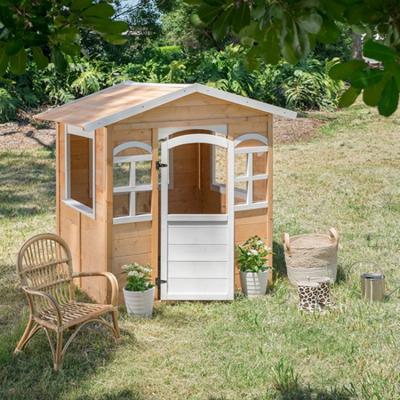 China Easily Assembled Cheap Kids Patio Furniture Kids Cubby House With Planter Playhouses for sale