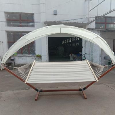 China Portable Wooden Garden Patio Canvas Hammock Chair With Wooden Stand for sale