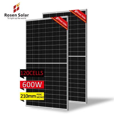 China Solar Power System Projects Panel Canadian Market 600Watt 120 Half-cut Solar Panel 210MM Solar Cell 12BB Solar Panel for sale