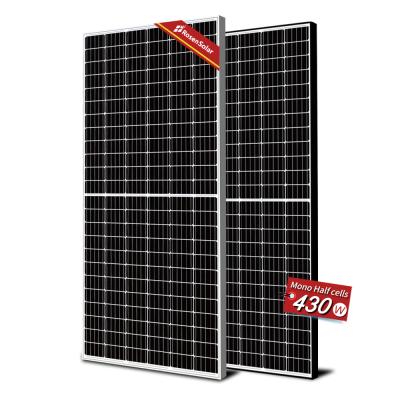 China Rosen Cell Solar Panel 5bb 9bb Half Solar Panel Half Cut Solar Panels 400w 410w 420w 430w RS430M6-144HC for sale