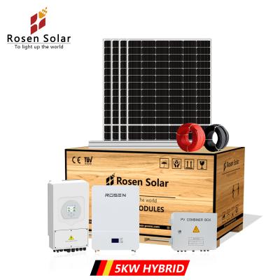 China Home Hybrid Solar System 5kva Solar Power System On Grid Off Grid Solar System Price for sale