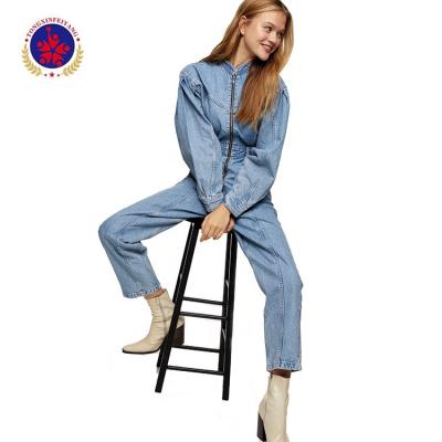 China 100% Cotton Bleach Denim Seam Breathable Boiler Suit for sale