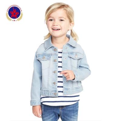 China Anti-wrinkle Five-Break Button Placket Jacket For Toddlers Girls Jean Jacket for sale