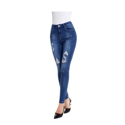 China 2021 Fashion Viable Jeans With Holes In Pants For Women Lady Zipper Fly Jeans Hot Pants for sale