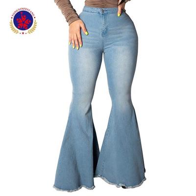 China Sustainable High Quality Clothing Women Clothing Flared Leg Enhance Denim Pants Women Jeans for sale