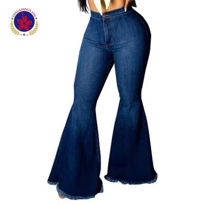 China 2020 High waist denim women denim jeans breeches ladies Bell bottom viable skinny jeans pants jeans for sale