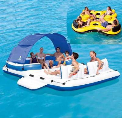 China New Designed PVC Water Park And Beach Party Giant Floating Island for sale