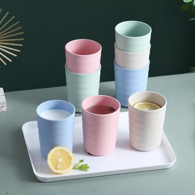 China Amazon Viable Hot Seller Biodegradable Wheat Straw Plastic Cup Reusable Wheat Straw Mug With Coffee Tea for sale