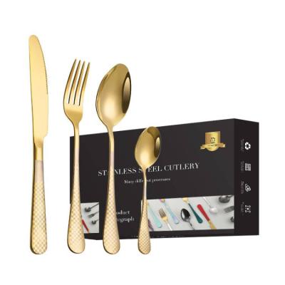 China Amazon Viable Royal Spoon And Forking Stainless Steel Flatware Sets Wholesale 24 Pcs Flatware Set With Gift Box for sale