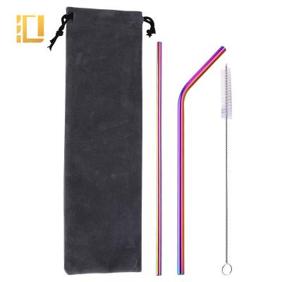 China Viable Metal Straw Logo Custom Engraving Stainless Steel Straw Reusable Metal Drinking Straw for sale