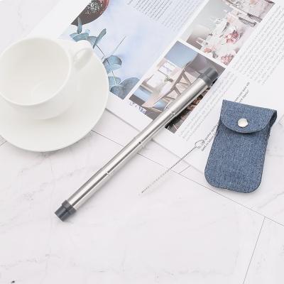 China Viable Reusable Collapsible Bubble Straw With Case Stainless Steel Metal Drinking Straws for sale