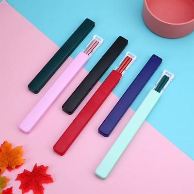 China Viable Colorful Portable Personal Chopsticks Box Wholesale Gold Chopsticks Stainless Steel With Custom Logo for sale