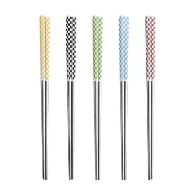 China New Viable Customize Design Chopsticks Set Stainless Steel Metal Titanium Chopsticks Chinese Wholesale for sale