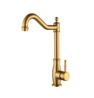 China Pull Out Spray Style Kitchen Sink Faucet SUS 304 Gold Color European Kitchen Faucet for sale